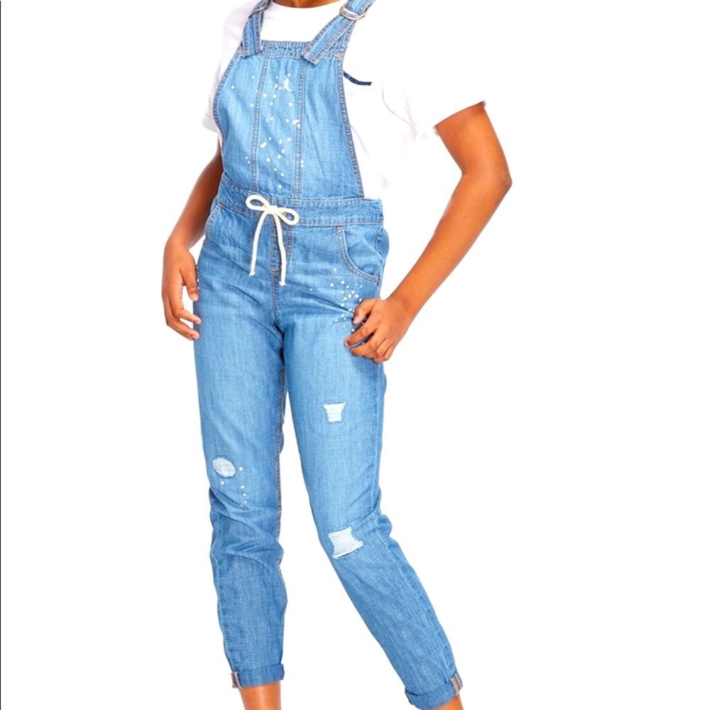 Justice Splatter Destructed Overalls size 10